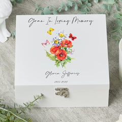 ukgiftstoreonline Personalised Gran Remembrance Keepsake Wooden Box flowers and Butterflies