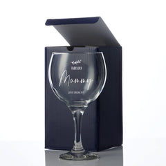 Personalised Mummy Gin and Tonic Glass with Sentiment Gift Boxed