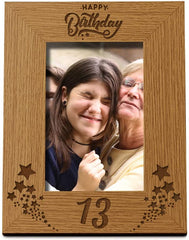 Happy 13th Birthday Portrait Photo Frame Star Design Gift