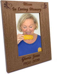 ukgiftstoreonline Personalised Mum In Loving Memory Remembrance Wooden Photo Frame