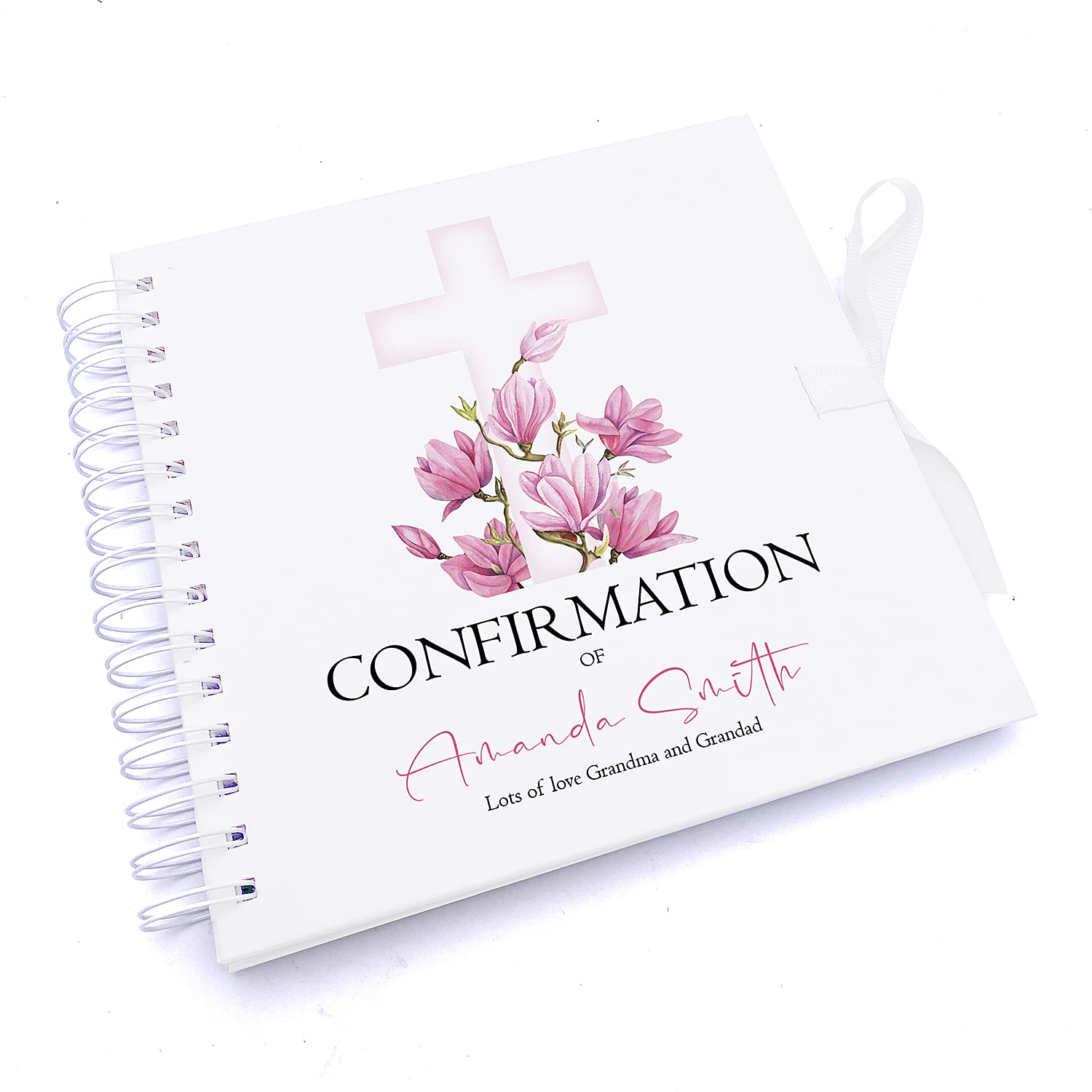 Personalised Confirmation Pink Cross Guestbook Scrapbook Photo Album