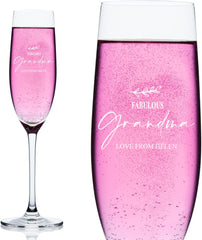 Personalised Grandma Champagne Flute Prosecco Glass Gift