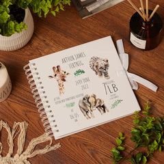 Personalised Safari Animal New Baby Scrapbook or Photo Album