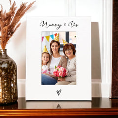 White 6x4 Portrait Picture Photo Frame Nanny & Us Heart