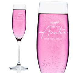 Personalised Auntie Champagne Flute Prosecco Glass Gift