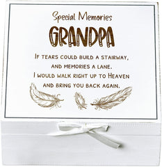 ukgiftstoreonline Grandpa Remembrance Memory White Keepsake Box With Feather Design