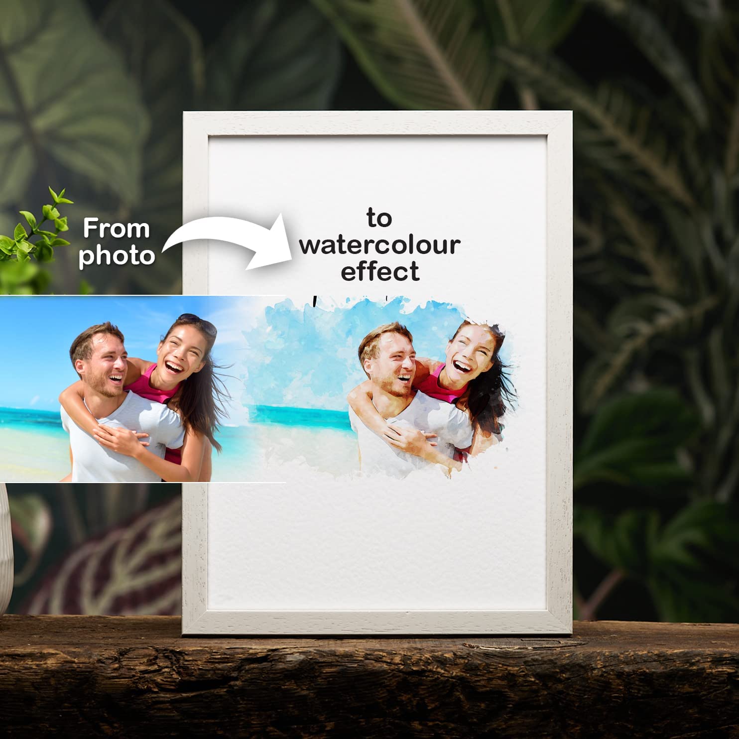 Personalised watercolour Our Adventures Framed Picture