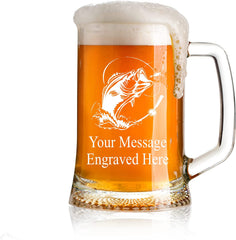 ukgiftstoreonline Personalised Fishing Engraved Pint Glass Beer Tankard Gift