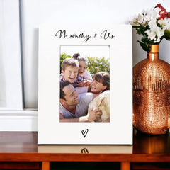 White 6x4 Portrait Picture Photo Frame Mummy & Us Heart