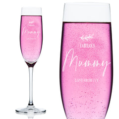 Personalised Mummy Champagne Flute Prosecco Glass Gift