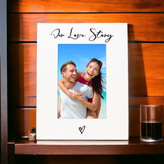 White 6x4 Portrait Picture Photo Frame Love Story Heart