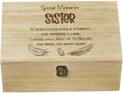 Sister Remembrance Large Wooden Memory Keepsake Box Gift