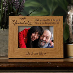 Personalised Grandad Sentiment Wooden Photo Frame Gift FW759