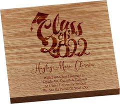 Personalised Graduation Wood Coaster Gift