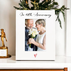 White 6x4 Portrait Picture Photo Frame 40th Ruby Anniversary Heart