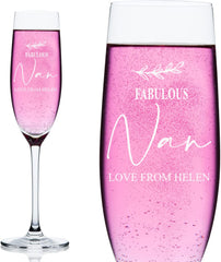 Personalised Nan Champagne Flute Prosecco Glass Gift