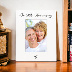 White 6x4 Portrait Picture Photo Frame 30th Anniversary Heart