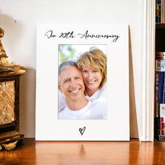 White 6x4 Portrait Picture Photo Frame 20th Anniversary Heart