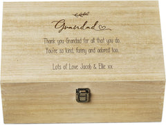 Personalised Large Wooden Grandad Sentiment Memory Keepsake Gift