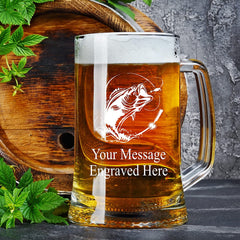 ukgiftstoreonline Personalised Fishing Engraved Pint Glass Beer Tankard Gift