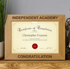 Personalised Wooden Landscape Graduation Certificate Holder Frame - ukgiftstoreonline