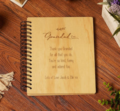 Personalised Grandad Sentiment Wooden Photo Album Engraved Gift