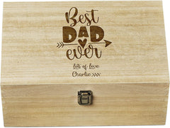 Personalised Large Wooden Best Dad Ever Memory Keepsake Gift