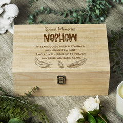 Nephew Remembrance Large Wooden Memory Keepsake Box Gift