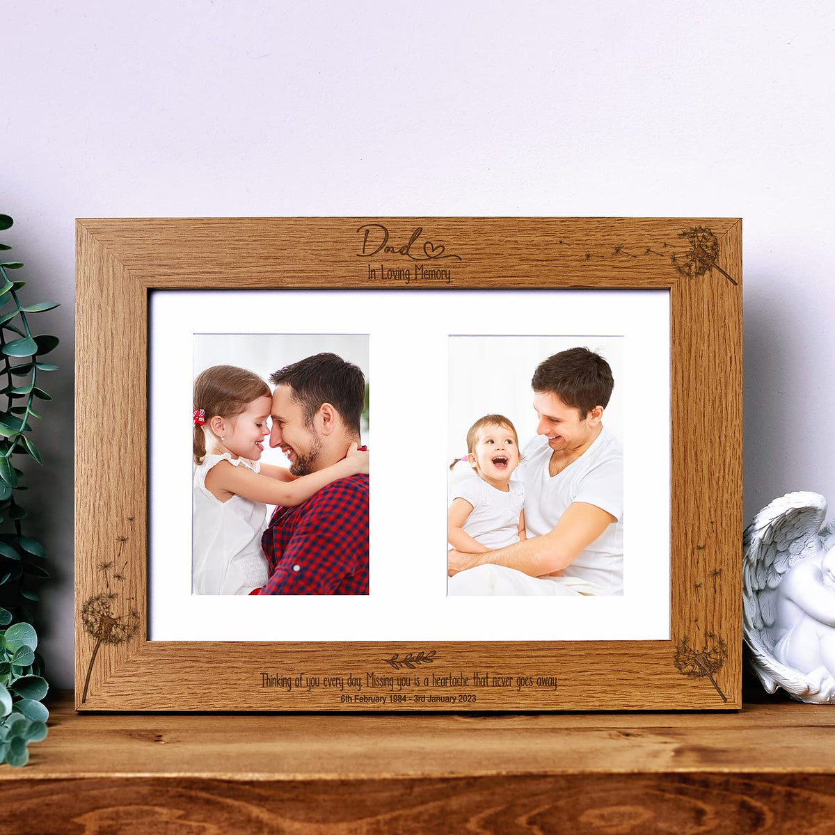 Dad In Loving Memory Photo Frame Double 6x4 Inch Personalised