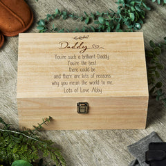 Personalised Large Wooden Daddy Sentiment Memory Keepsake Gift