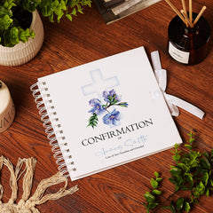 Personalised Confirmation Blue Cross Guestbook Scrapbook Photo Album