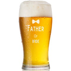 Personalised Father of The Bride 1 Pint Tulip Beer Glass Gift