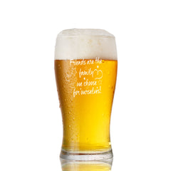 Friends Are Family Personalised Engraved Beer Glass