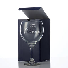 Personalised Mummy Gin and Tonic Glass with Sentiment Gift Boxed