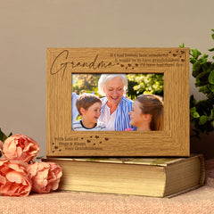 Personalised Grandma Photo Frame Gift with hugs and kisses