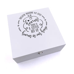 ukgiftstoreonline Little bit of heaven In Our Home Memorial Remembrance Keepsake Wooden Box