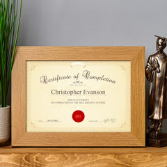 Personalised Wooden Landscape Graduation Certificate Holder Frame