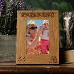 Personalised 60th Birthday Photo Frame Gift with Balloons Portrait