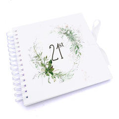 Personalised 21st Birthday Scrapbook Photo album Gift With Botanical Design