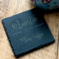 Auntie You are 'Tea-riffic' Slate Coaster Gift - ukgiftstoreonline