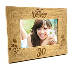 Happy 30th Birthday Wooden Photo Frame Gift - ukgiftstoreonline