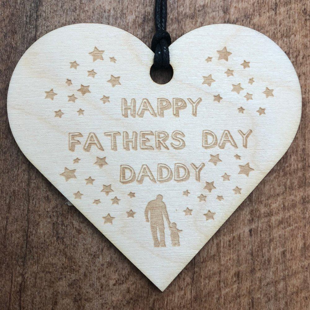 Happy Fathers Day Daddy Heart Plaque Gift - ukgiftstoreonline