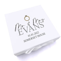 Personalised Wedding Ring Design Keepsake Memory Box Gift