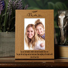 Personalised Mum Sentiment Gift Wooden Photo Picture Frame Portrait