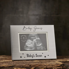 Personalised Baby Scan Metal Photo Frame For 5" X 3.5" Photo