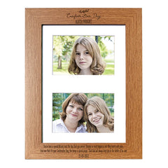 Confirmation Photo Frame Landscape Double 6x4 Inch Brown Personalised