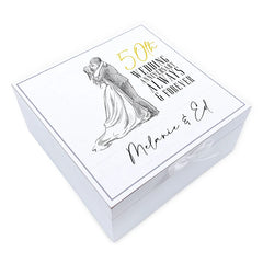 ukgiftstoreonline Personalised 50th Anniversary Vintage Wooden Box Keepsake Gift