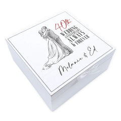 ukgiftstoreonline Personalised 40th Anniversary Vintage Wooden Box Keepsake Gift