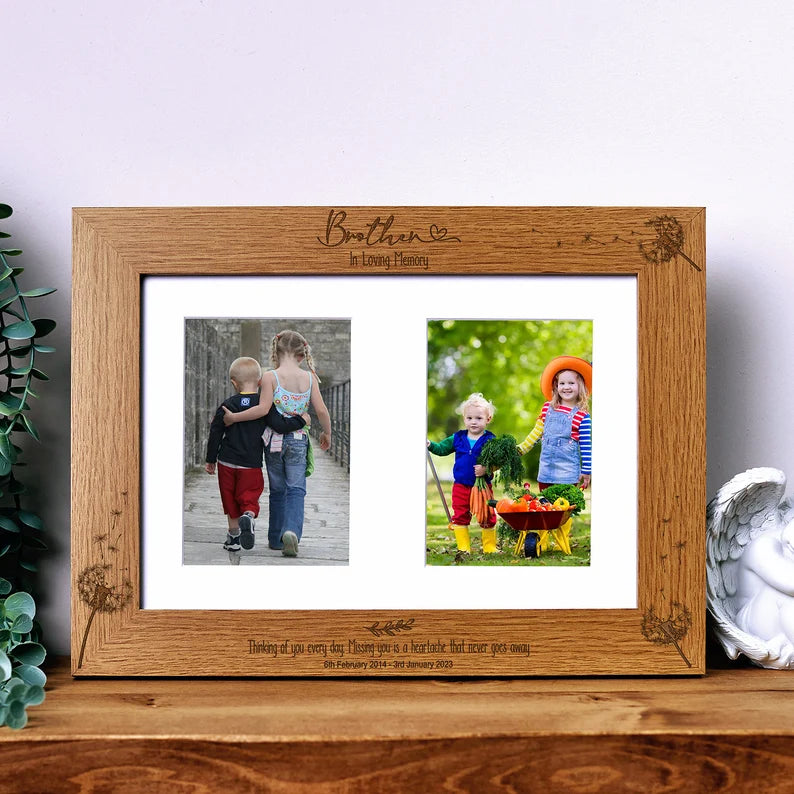 Brother In Loving Memory Photo Frame Double 6x4 Inch Personalised C28-A4-70