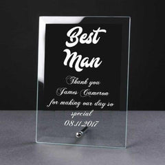 Personalised Engraved Glass Plaque Best Man Gift - ukgiftstoreonline